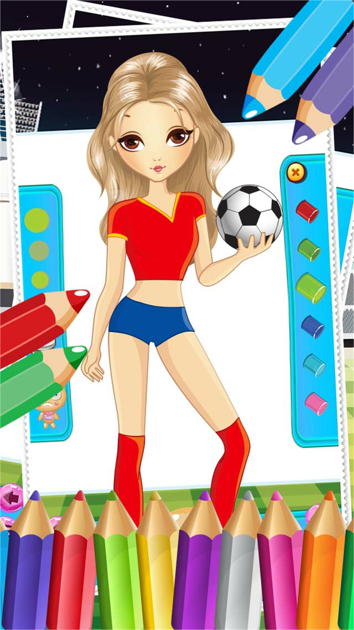 Pretty Girl Fashion Sport Coloring World - Paint And Draw Football For Kids Game