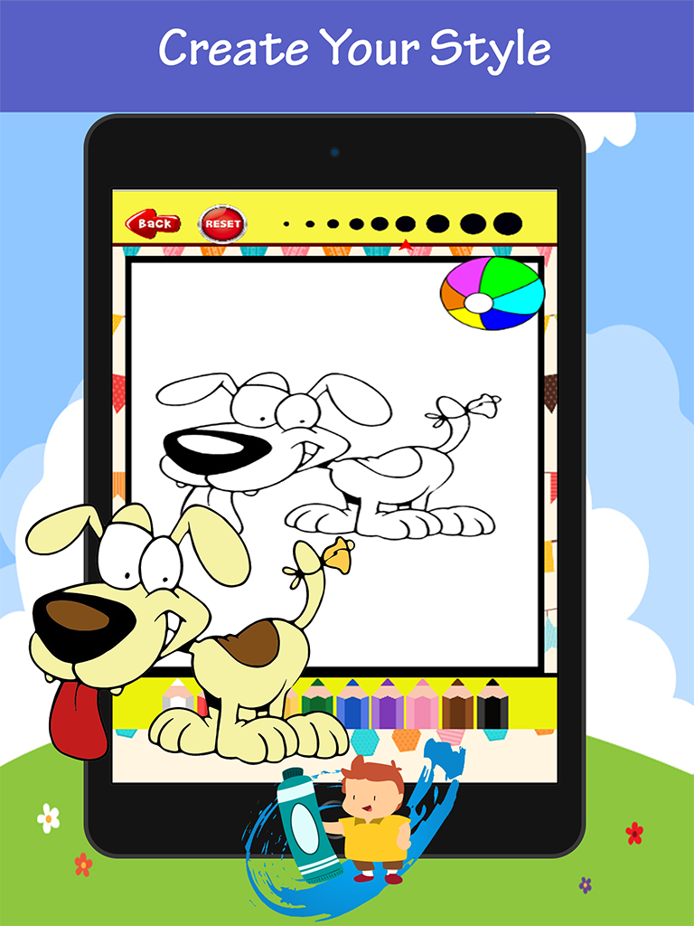 Dog Coloring Book For Kids: Drawing & Coloring page games free for learning skill screenshot 6