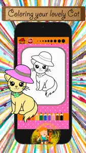 Cat Cartoon Paint and Coloring Book Learning Skill - Fun Games Free For Kids screenshot #4 for iPhone