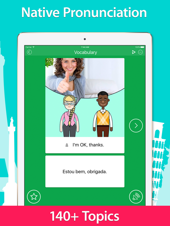5000 Phrases - Learn Portuguese Language for Free iPad screenshot 2 - Education app