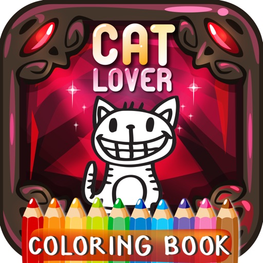 Hand Draw Cat Lover Coloring Book icon