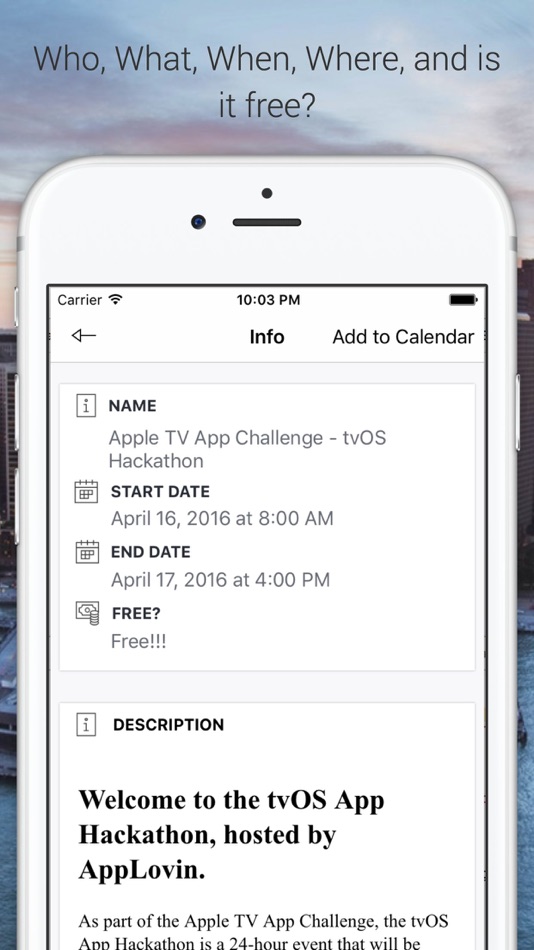 #3. Hackathons - Search Local and Global Hackathons (iOS) 来自: Guled Ahmed