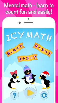 Icy Math Free Addition and Subtraction game for kids and adults good brain training and fun mental maths tricks iPhone image 1