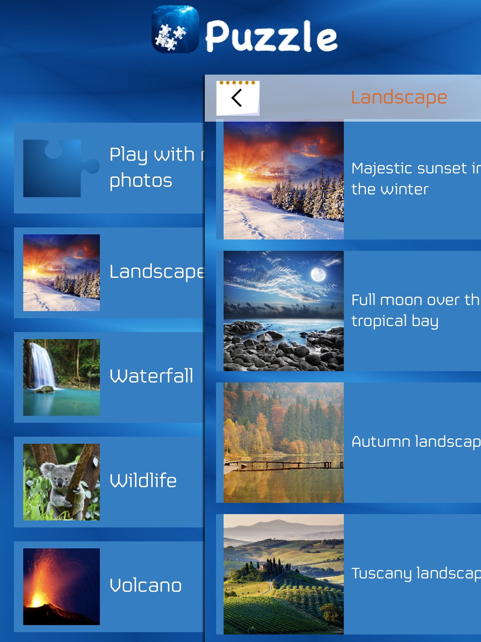 THE NATURE - Jigsaw Puzzles