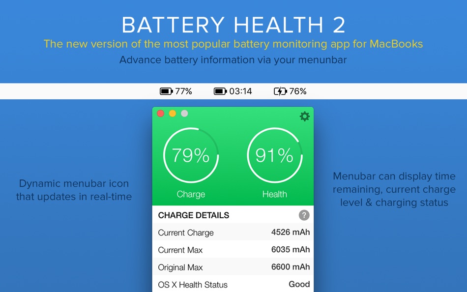 #2. Battery Health 2: Stats & Info (macOS) 来自: FIPLAB Ltd