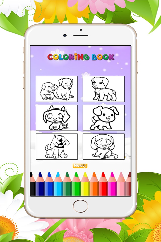 The Puppy Coloring Book: Learn to color and draw a puppy siberian and more, Free games for children screenshot 2