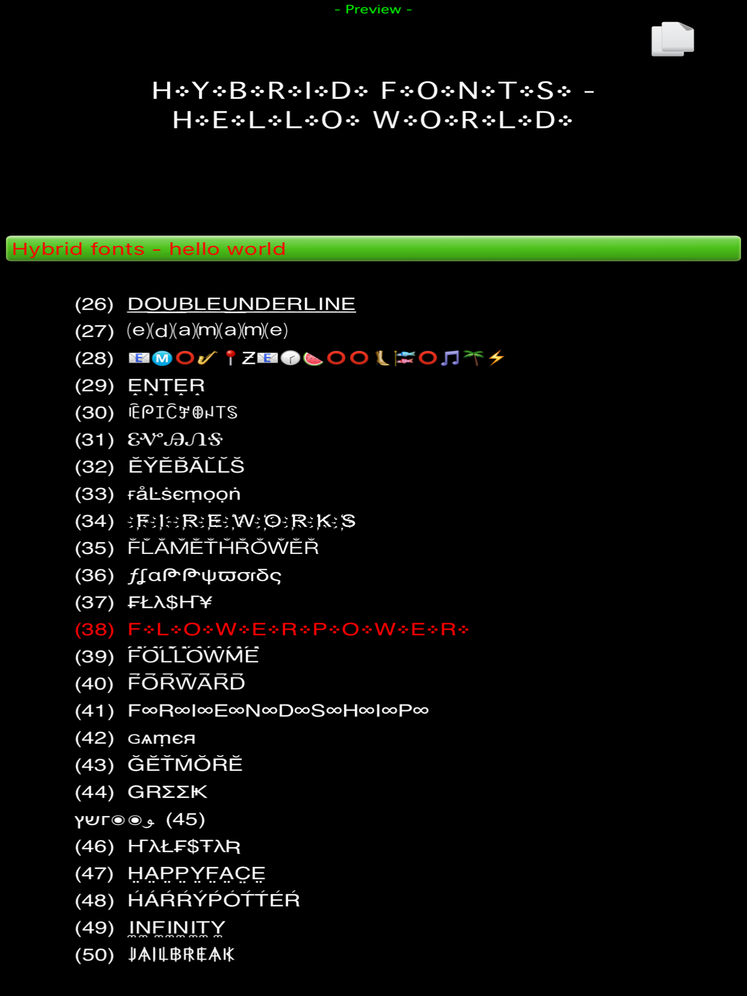 Hybrid Fonts : ⓒⓞⓞⓛ Text Fonts screenshot 7