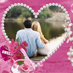 Pink Heart Photo Frame - Make Awesome Photo using beautiful Photo Frames app icon
