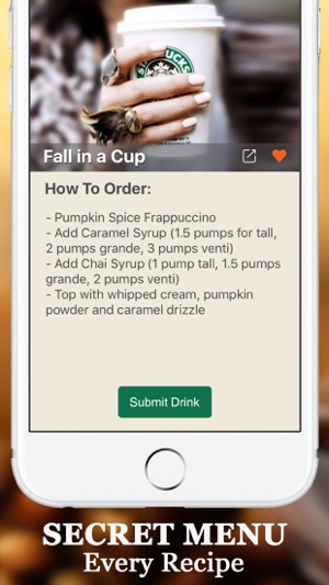 Secret Menu for Starbucks - Coffee, Tea, Cold & Hot Drinks R(圖2)-速報App