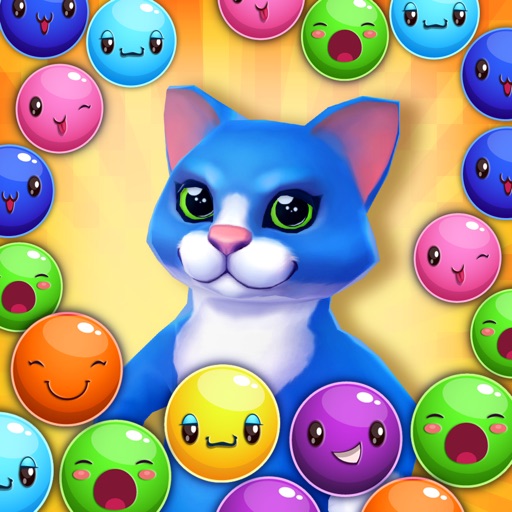 Blue Cat Bubble Popper - PRO - Fun Match & Blast Puzzle Action Game Icon