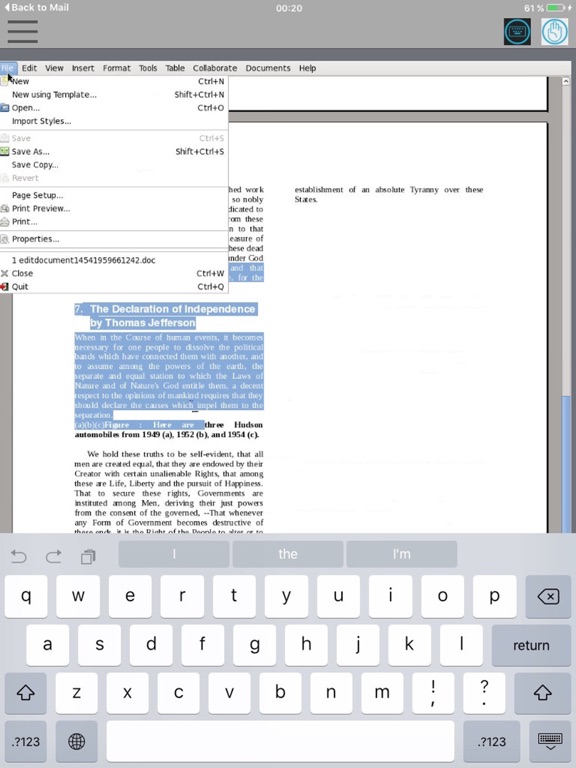 Screenshot #5 pour DocsOpen Docs Editor w AbiWord