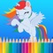 Coloring pages book for kids is game full of Pony