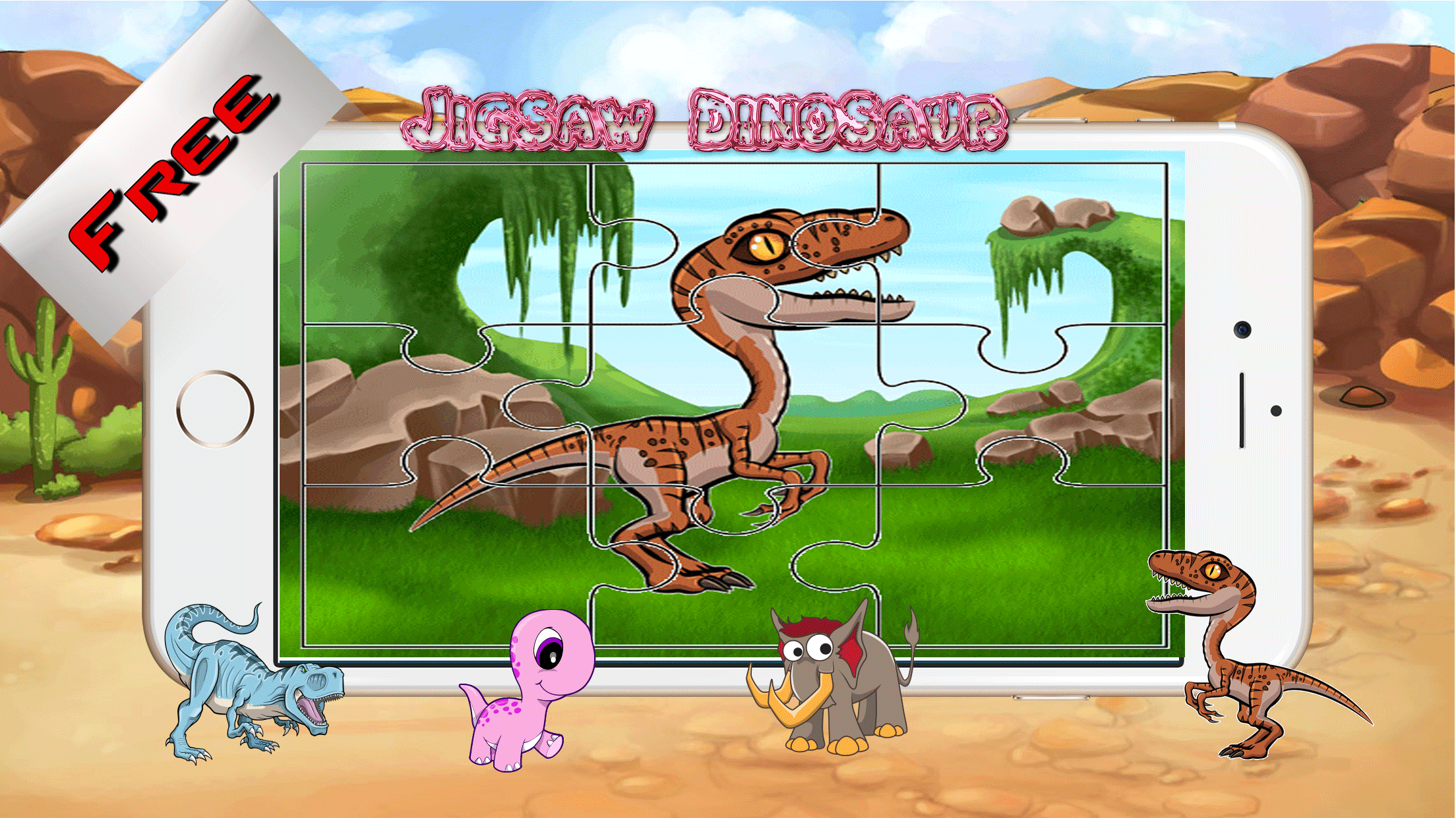 Dinosaur Jigsaw Puzzle Farm - Fun Animated Kids Jigsaw Puzzle with HD Cartoon Dinosaurs screenshot 3