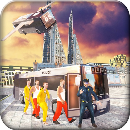 Flying Bus Transport Prisoner - Transfer Criminals into Jail in Transporter Bus Simulator Icon