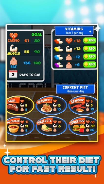 Basketball Fat to Fit Gym - real sports stars jump-ing & run shoot toss game for kids!
