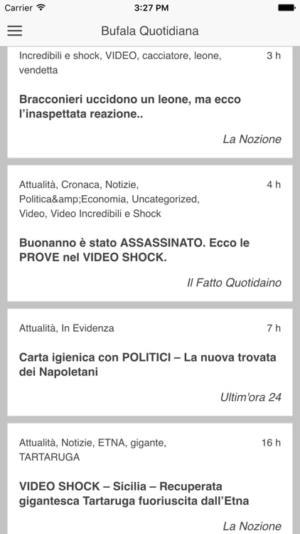 Bufala Quotidiana - Notizie bufala free
