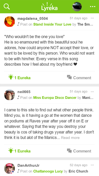 Screenshot #1 pour Lyreka - Song Lyrics and Meanings