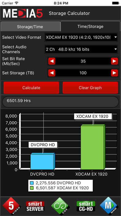 Screenshot #1 pour Media 5 Storage Calculator