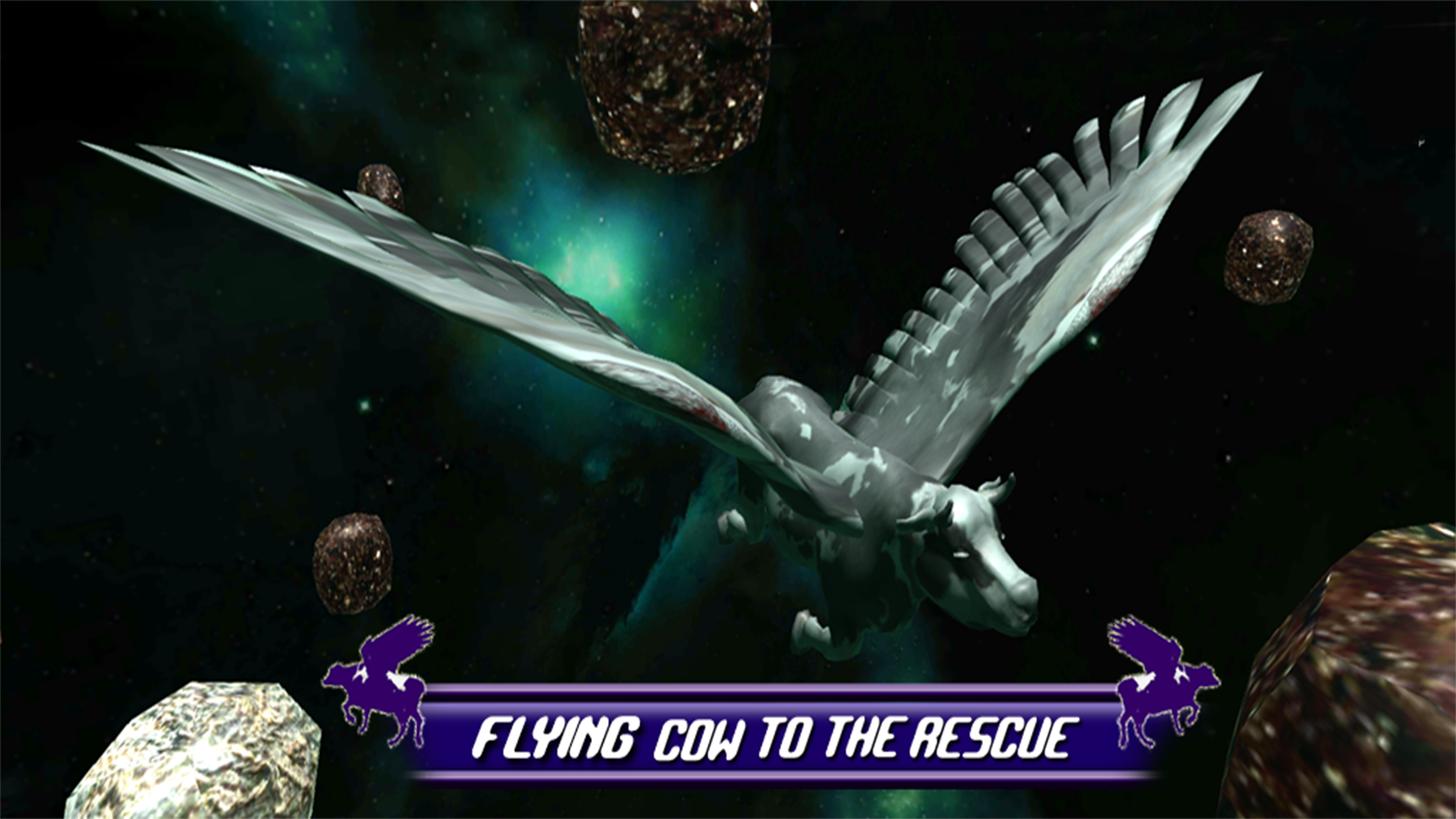 Flying Cow Rescue Galaxy Game : The Super Cow Flying Simulator Game of 2016 screenshot 5