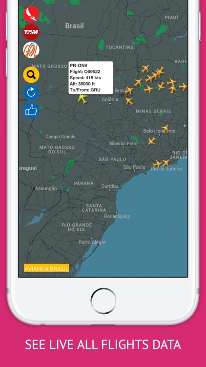 Brazil Flights : Absa, Avianca, Tam, Gol Live Tracker & Radar