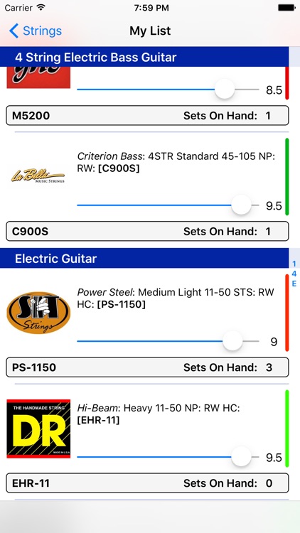 StringTracker Tone/Gauge Guide