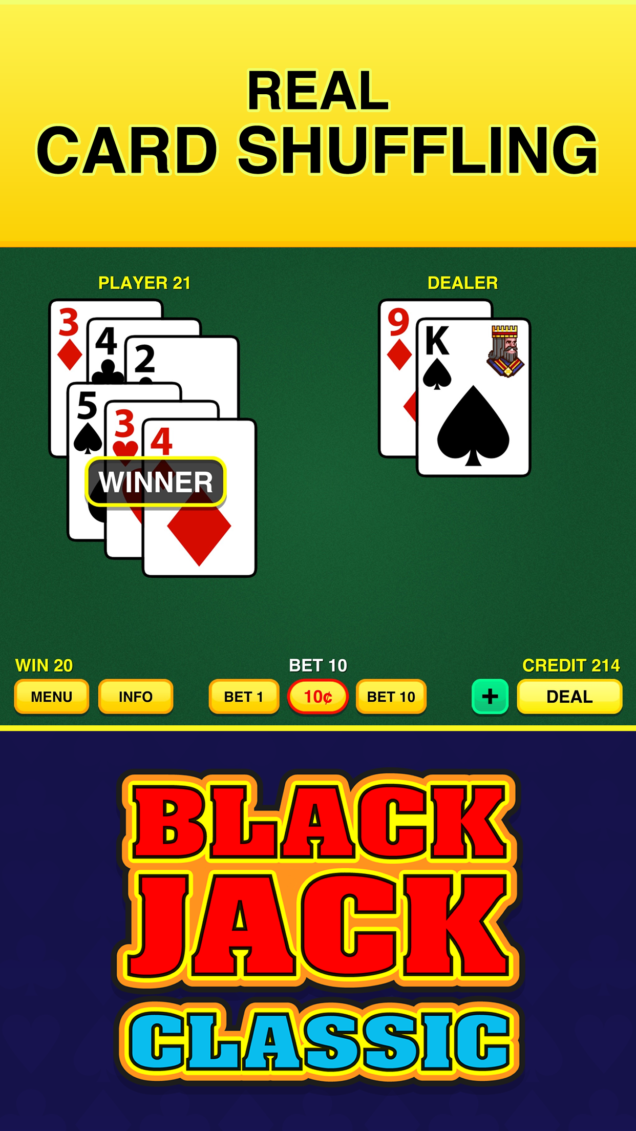 Blackjack Classic - FREE 21 Vegas Casino Video Blackjack Game screenshot 3
