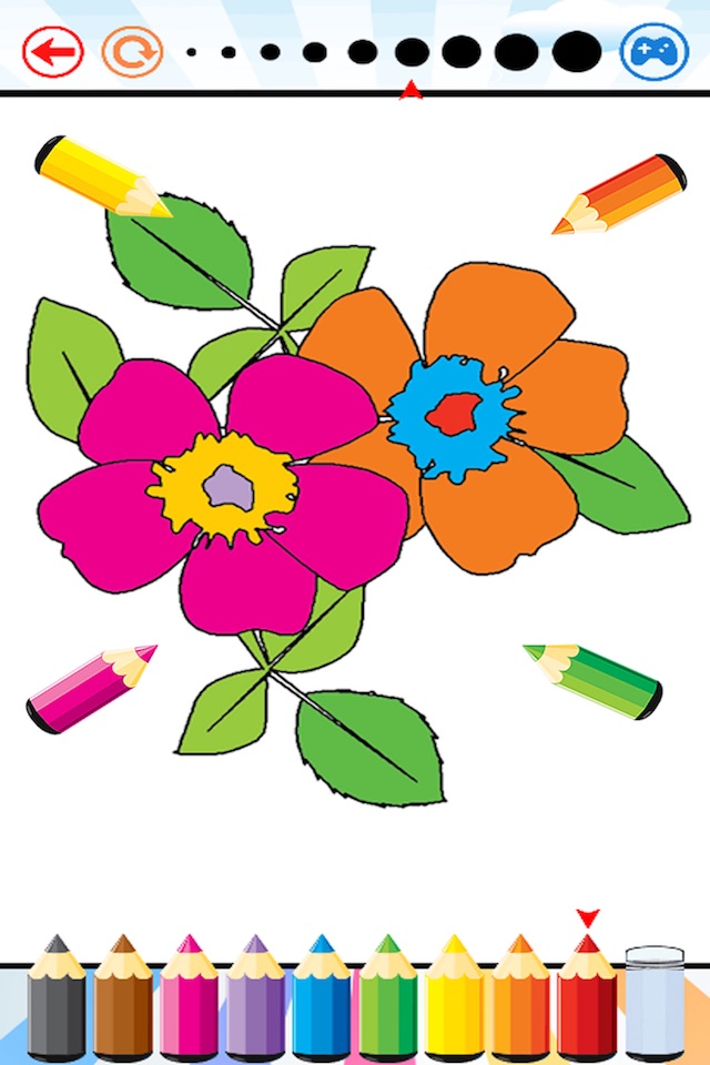 Flower Coloring Book For Kid - Drawing And Painting Relaxation Stress Relief Color Therapy Games screenshot 4