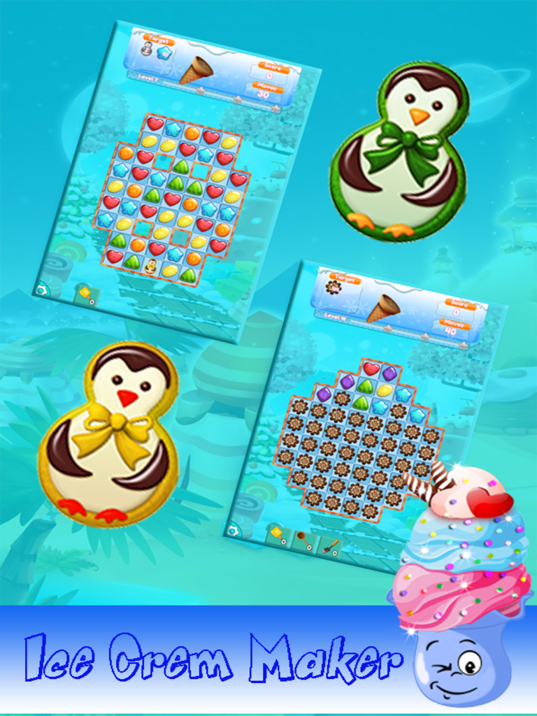 Jelly Frozen Crazy Match 3 Puzzle : Ice Cream Maker Free Games screenshot 3