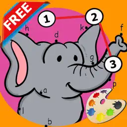 Animals Dot to Dot Coloring Book - Kids free learning games app icon