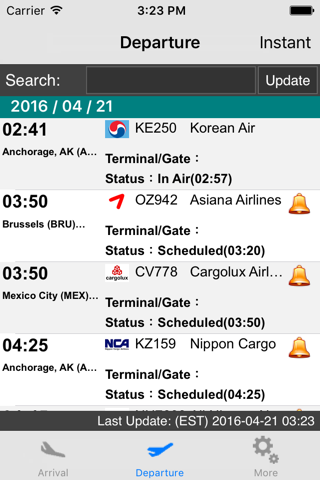 US New York JFK Intl Airport Flight Info screenshot 2