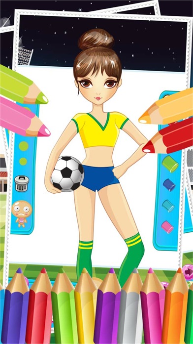 Screenshot #3 pour Assez De Sport De Mode De Fille Coloriage Monde - Peinture Et Dessiner Football Pour Jeu D’Enfants