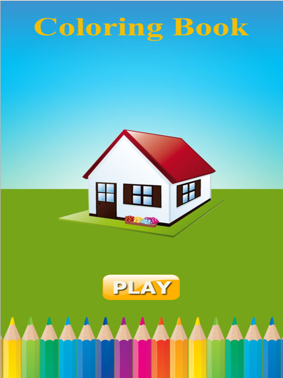 coloring book the house free games for kids iPad screenshot