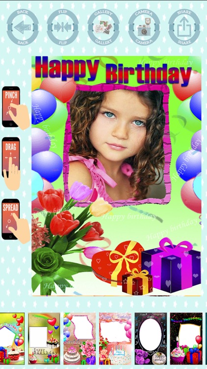 Happy birthday frames to create cards with photos