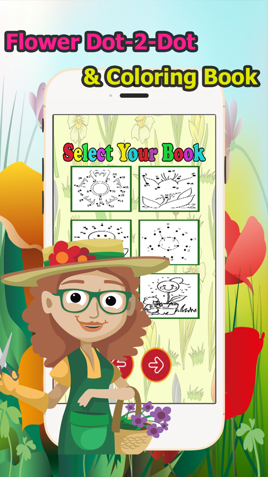 Flower Dot to Dot Coloring Book for Kids Grade 1-6: connect dots coloring pages preschool learning games - 1.0.1 - (iOS)