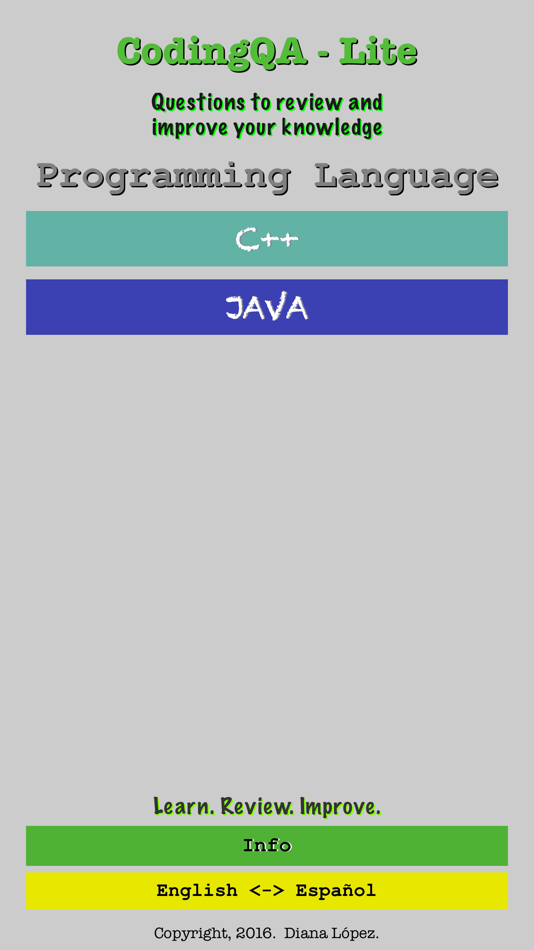 #1. CodingQALite (iOS) بواسطة: Diana Lopez