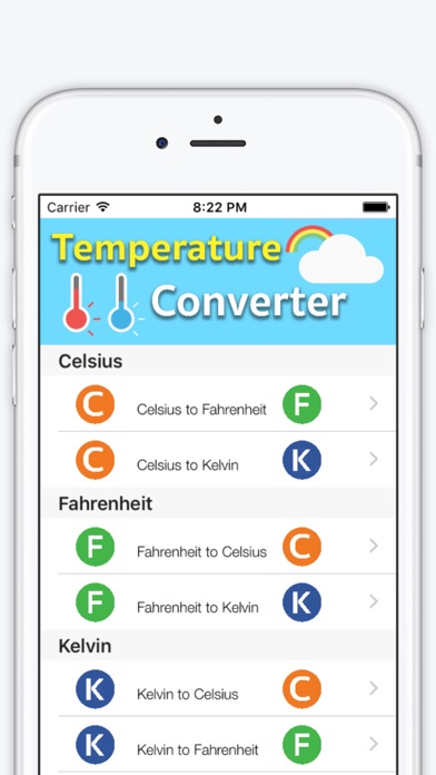 TempConvert iPhone screenshot