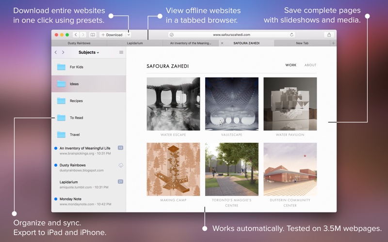 Screenshot #1 pour Offline Pages Pro