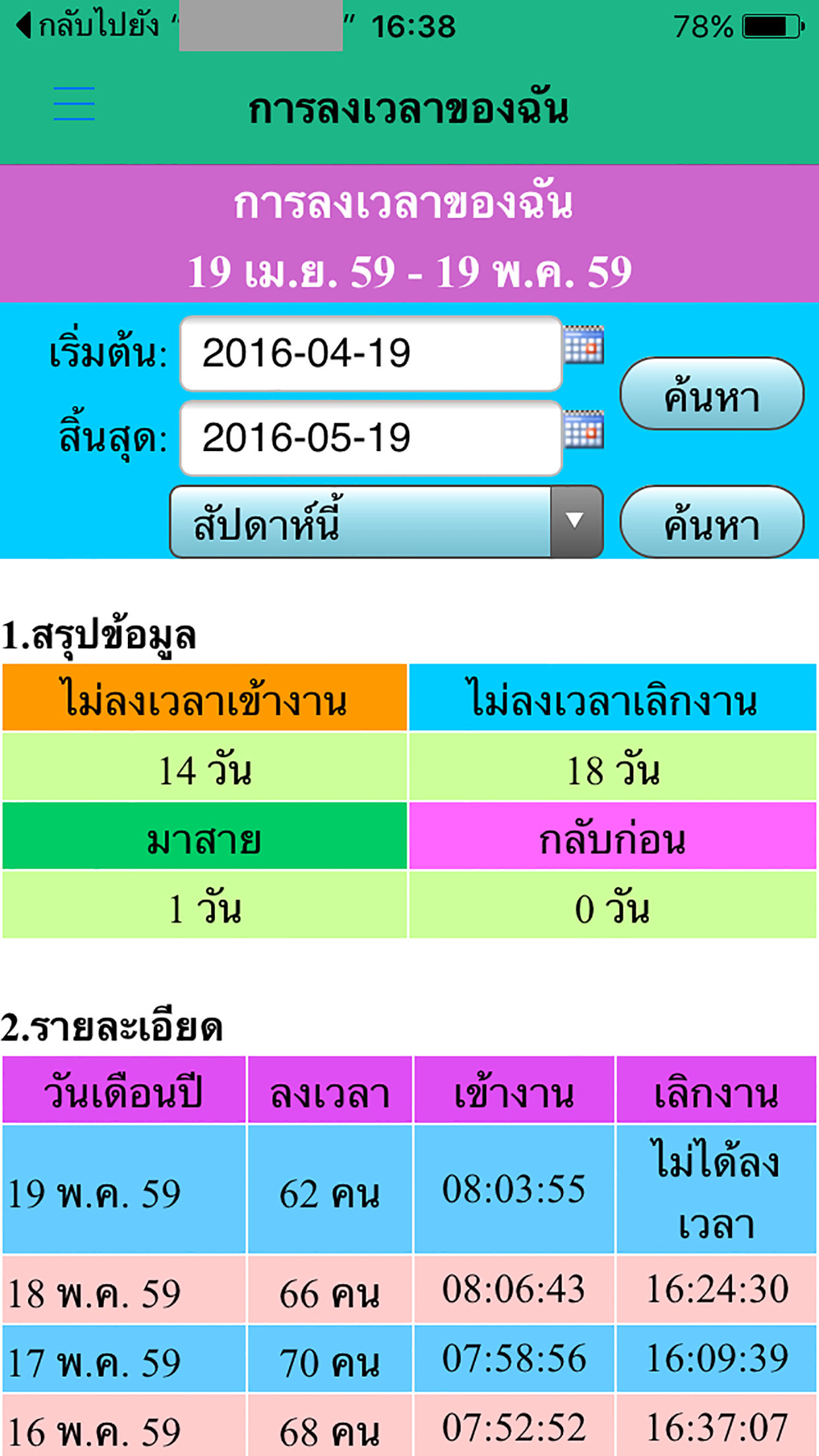 ตรวจสอบเวลาปฏิบัติงาน