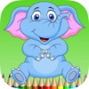 Icon elephant coloring book for kids : learn to paint elephants and mammoth