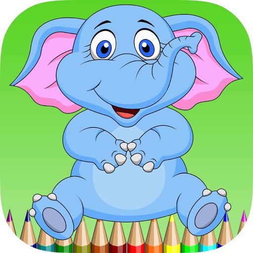 elephant coloring book for kids : learn to paint elephants and mammoth icon