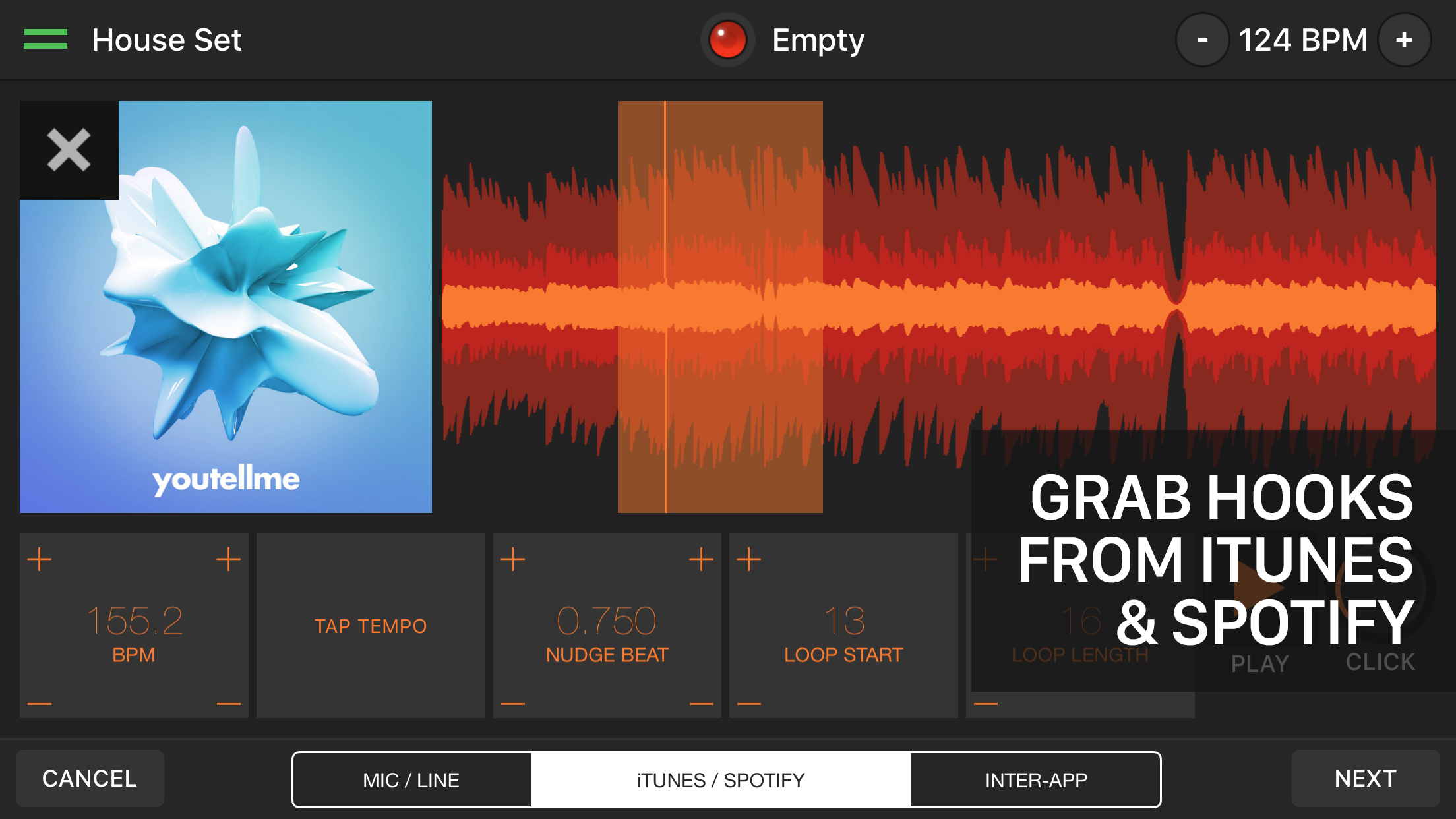 Hook for iPhone - Live DJ and Mashup Workstation