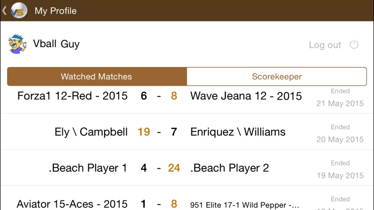 VBALLSCORE - Scoreboard