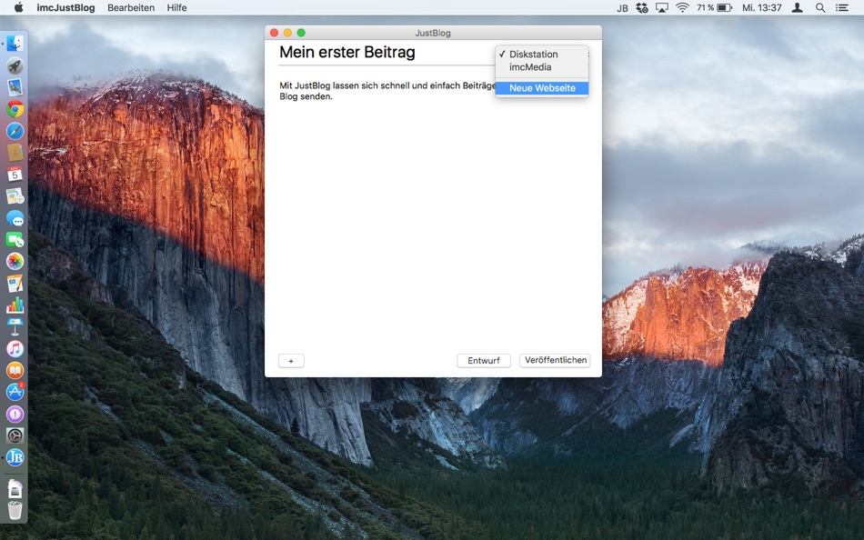 #2. JustBlog - Simple blogging for Wordpress (macOS) Podle: Wolfgang Schwarz