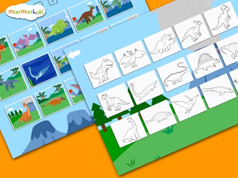 Dinosaur Sounds, Puzzles and Activities for Toddler and Preschool Kids by Moo Moo Lab iPad screenshot 3 - Book app