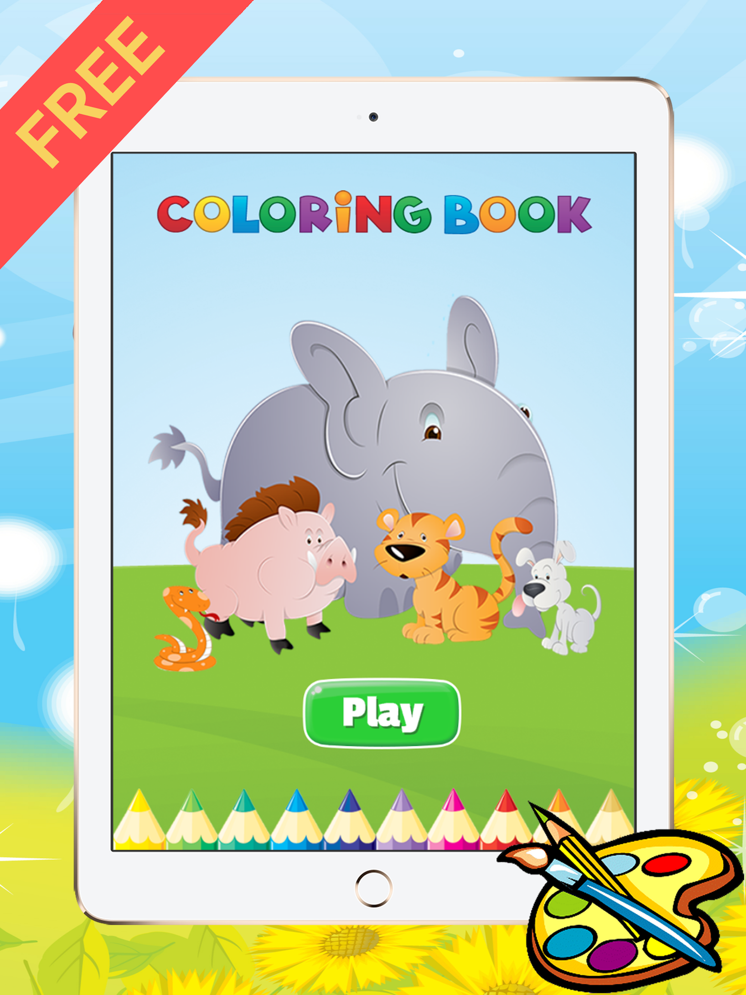 Animal Coloring Book - Drawing for kid free game, Paint and color games HD for good kid screenshot 6