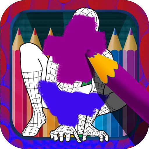 Amazing Unlimited Coloring Book Game for Kids: Spiderman Version iOS App