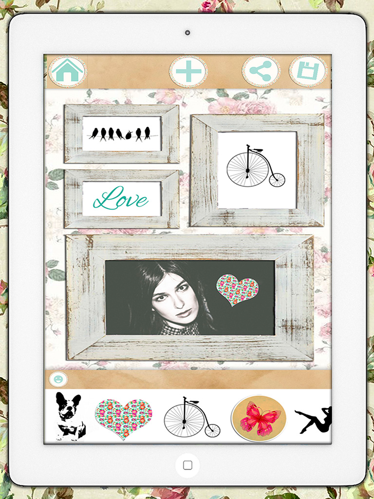 Vintage photo collage editor - frames and stickers screenshot 9