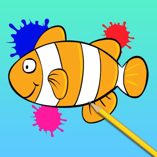 Kids Coloring Book Funny Fish HD icon