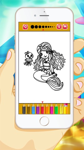 マーメイドぬりえ - 教育色と子供と幼児のためのゲーム無料ペイントのおすすめ画像3