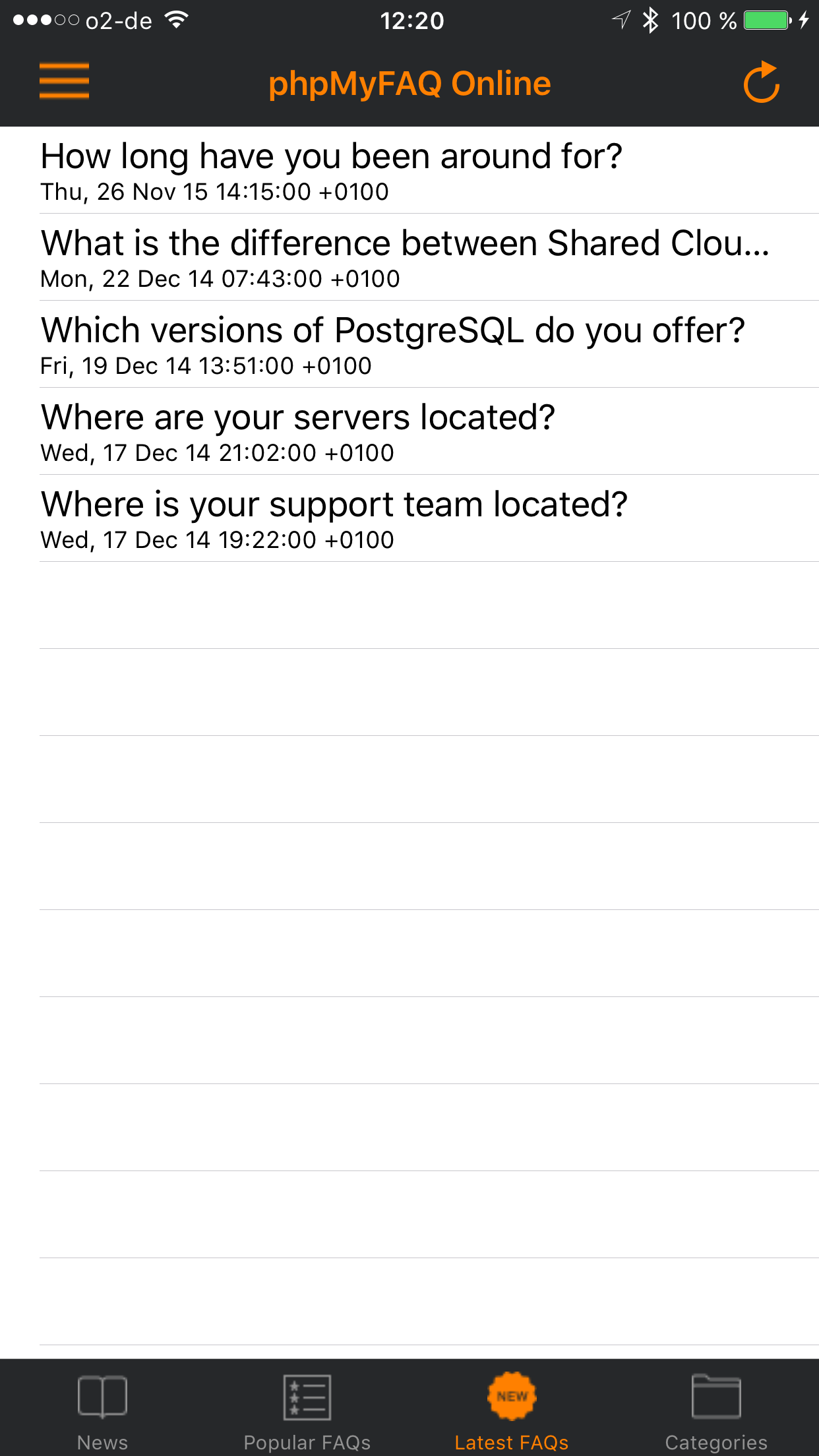 phpMyFAQ screenshot 3
